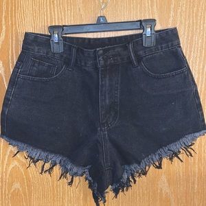 SHEIN shorts / Size Medium ! Black with white flames on the back pockets!